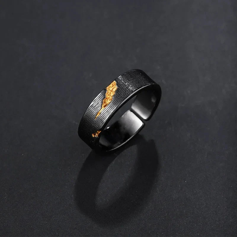 Viking Rune Ring – Dark Storm Lightning Gothic Punk Adjustable Statement product image