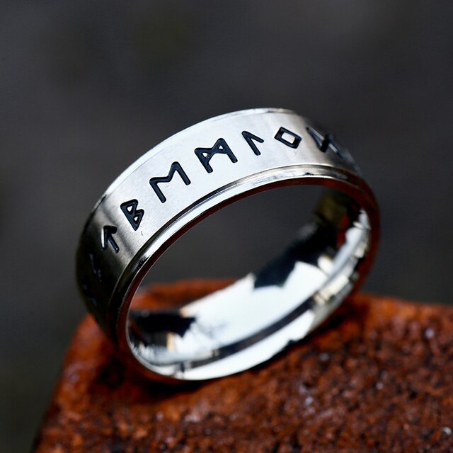 Viking Rune Ring – Futhark Norse Odin Gothic Punk Statement for Alternative Styling variant image - product view 3