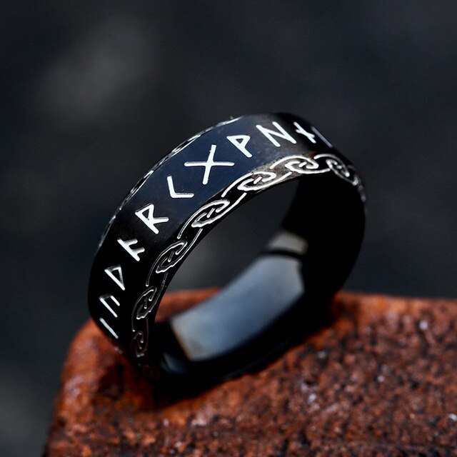 Viking Rune Ring – Futhark Norse Odin Gothic Punk Statement for Alternative Styling variant image - product view 6