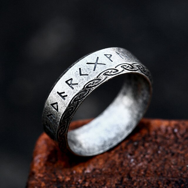 Viking Rune Ring – Futhark Norse Odin Gothic Punk Statement for Alternative Styling variant image - product view 7