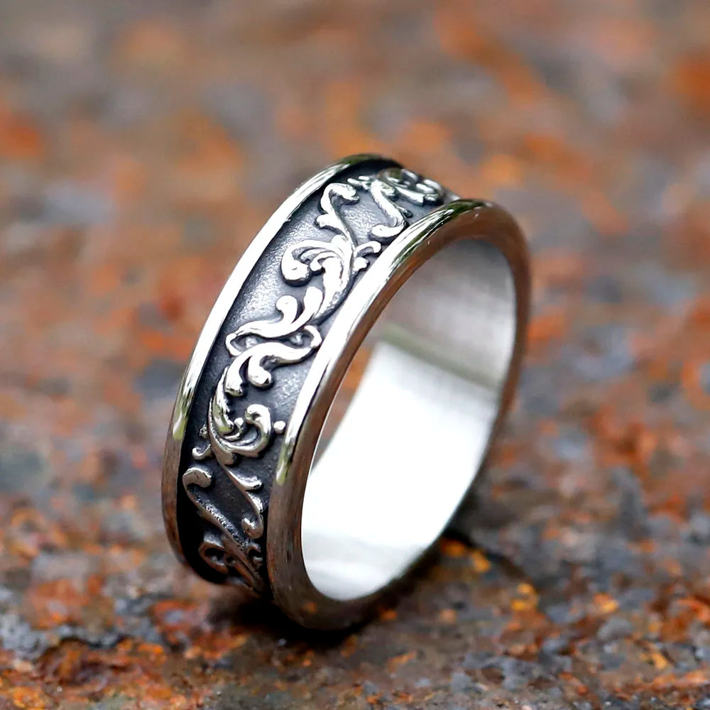 Viking Rune Ring – Punk with Gothic Spindrift Wave Biker Statement detail image