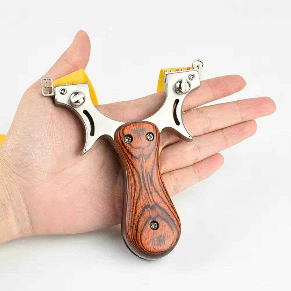 Wrist Brace Slingshot – Rocket with Wooden Handle Steel Fork with Fiber Optic Sight detail image - detail view 4