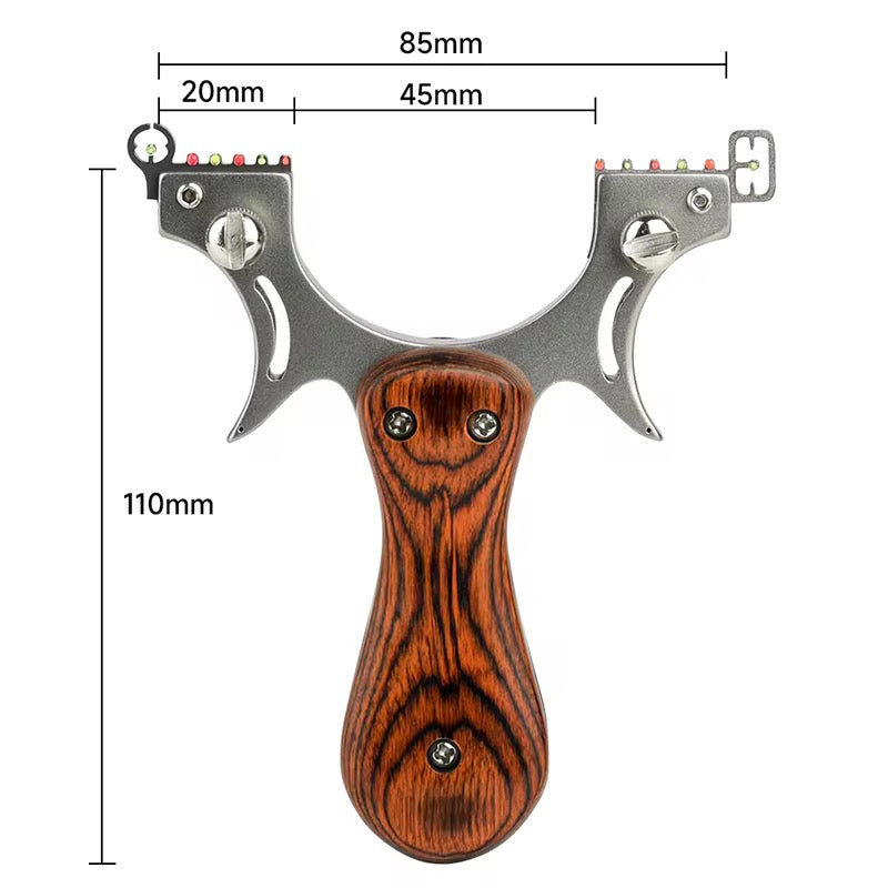 Wrist Brace Slingshot – Rocket with Wooden Handle Steel Fork with Fiber Optic Sight detail image - detail view 5