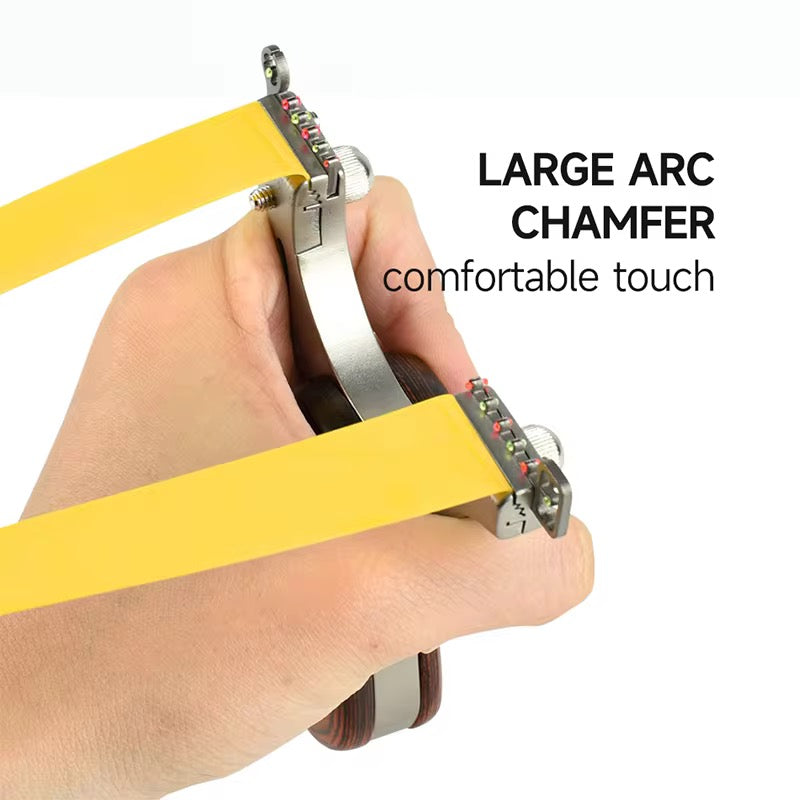 Wrist Brace Slingshot – Rocket with Wooden Handle Steel Fork with Fiber Optic Sight detail image - detail view 6