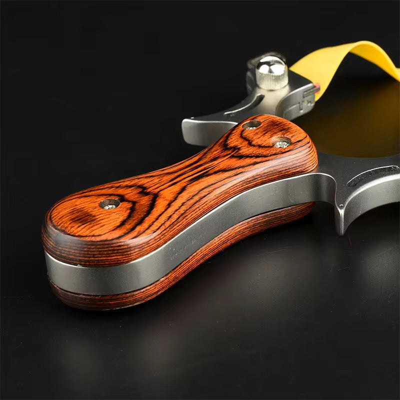 Wrist Brace Slingshot – Rocket with Wooden Handle Steel Fork with Fiber Optic Sight detail image - detail view 7